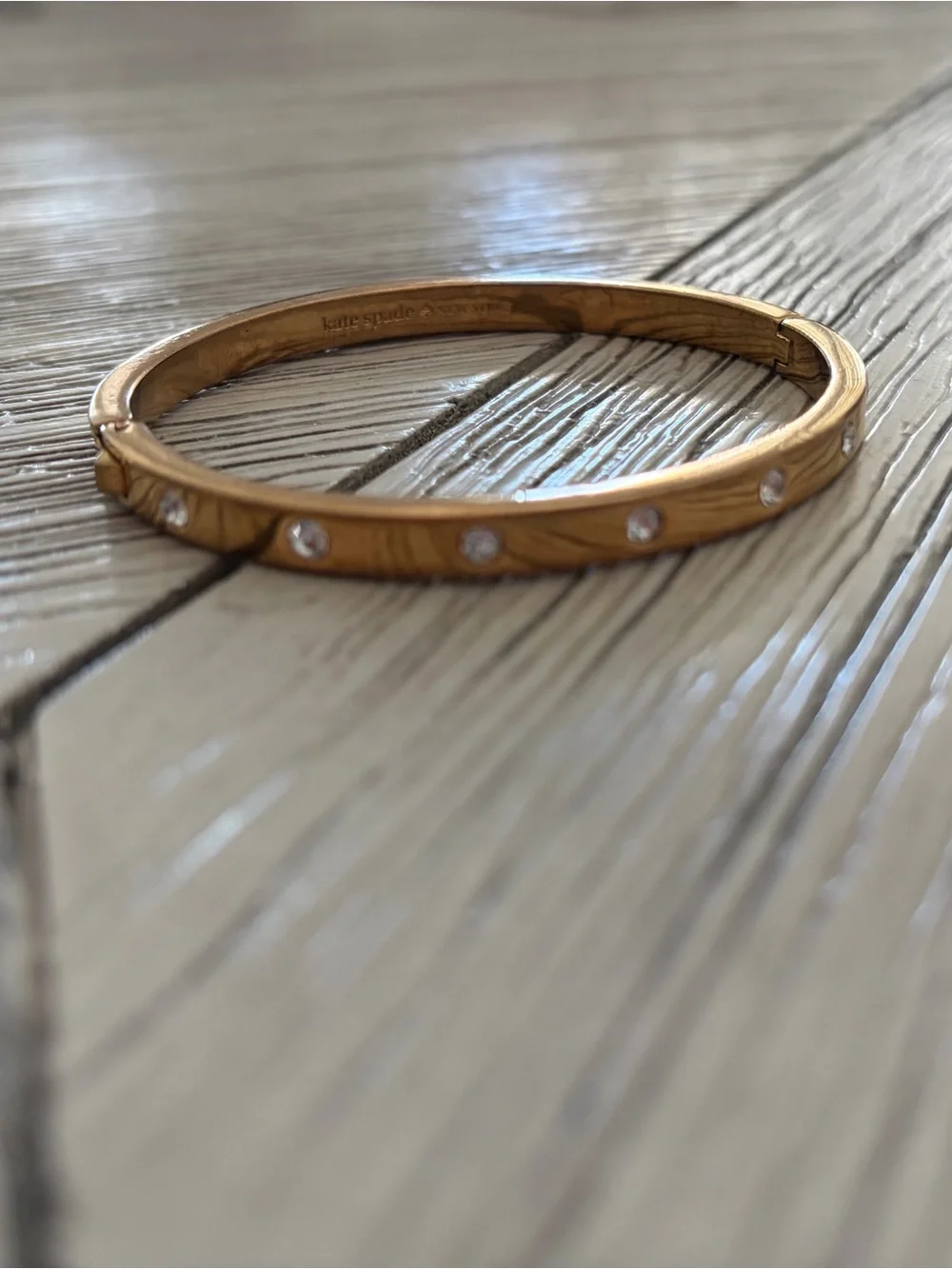 Kate Spade Rose Gold Crystal Accent Bangle Bracelet - Picture 2 of 3